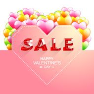 Valentine's day sale letter in isometric style vector illustrati