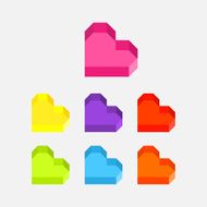 Colorful heart box style Valentine symbol