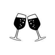 Two glasses of wine or champagne