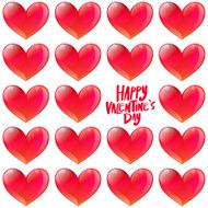 Happy Valentine&#039;s day Glossy hearts pattern