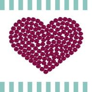 Pink heart with roses card