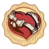 Valentine heart with a bow-knot N8