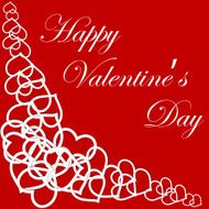 Happy Valentine's Day lettering Greeting Card on red background N6