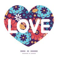 Vector colorful bouquet flowers love text frame pattern invitation greeting
