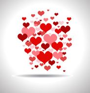 Stylish love card with red hearts