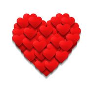Little hearts form a big heart Valentine's day concept N2