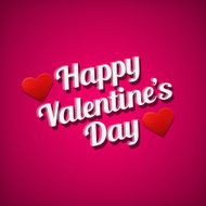 Valentine's day greetings card White text over pink background