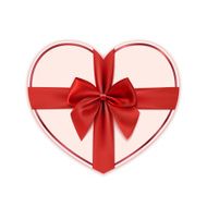 Paper heart with red ribbon and a bow N7