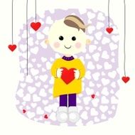 Valentine boy with red heart N2