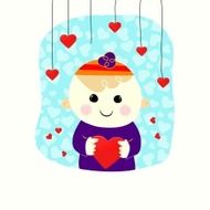 Valentine boy with heart N2