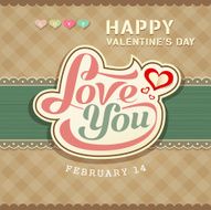 Valentines day message love you banner