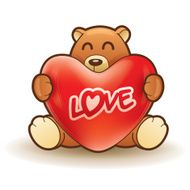 Teddy bear hugging a heart