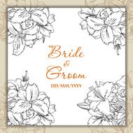 Wedding day card with lilies N2