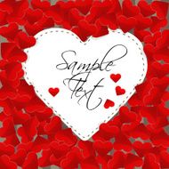 Big white heart over background made of small red hearts