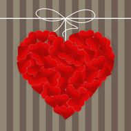 Big heart made of many small red hearts