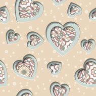 Seamless background with cut out hearts