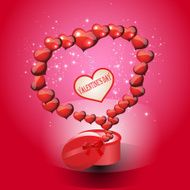Card Valentines Day on a red background