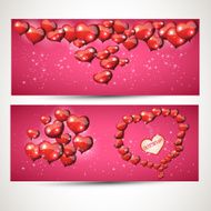 vertical and horizontal Flyers with hearts set 4