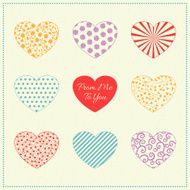 Background with multicolored hearts