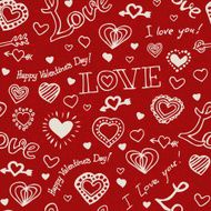 Valentine hand drawn pattern