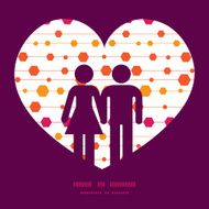 Vector abstract colorful stripes and shapes couple in love silhouettes