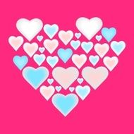 Big heart composed of many little hearts