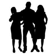 Vector silhouette of a people N107
