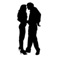 Vector silhouette of a couple N93
