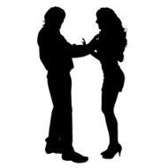 Vector silhouette of a couple N94