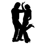 Vector silhouette of a couple N96
