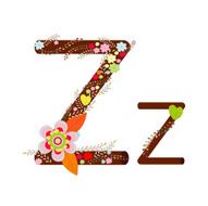 Z Alphabet Flowers Font Design Vector