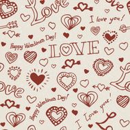 Valentine hand drawn pattern N3