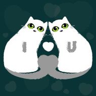 love cats valentines vector