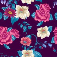 Seamless Floral Pattern with Roses and Wildflowers N7