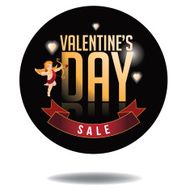 Happy Valentines Day sale gold type icon