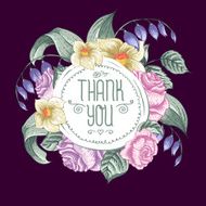 Vintage greeting card with blooming flowers N13