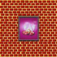 paintings with glowing hearts on a brick wall
