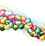 Valentine hearts wave