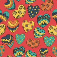 valentines pattern with colorful hearts