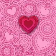 Happy Valentine&#039;s Day lettering Greeting Card on pink background