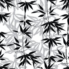 Abstract ornamental floral pattern with bamboo leaves N2