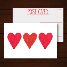 Vector watercolor postcard