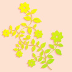 Colorful Vector Flower With Shadows And Place For Your Design N2