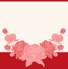 Invitation card with peonies