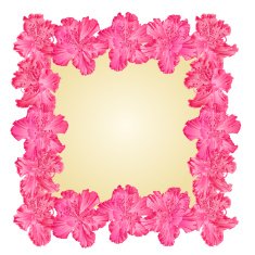 Purple rhododendron frame vector