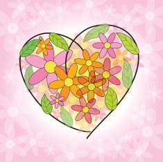 heart flower illust