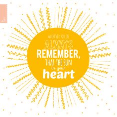 Cute summer card with ornament sun and motivational typographic