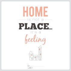 Illustration sweet home with lovely motivational lettering