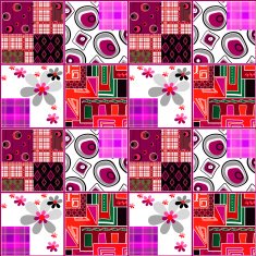 Patchwork retro floral pattern background N2