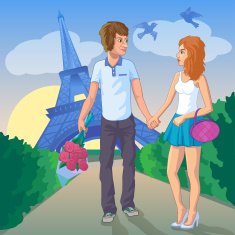 couple in love Paris